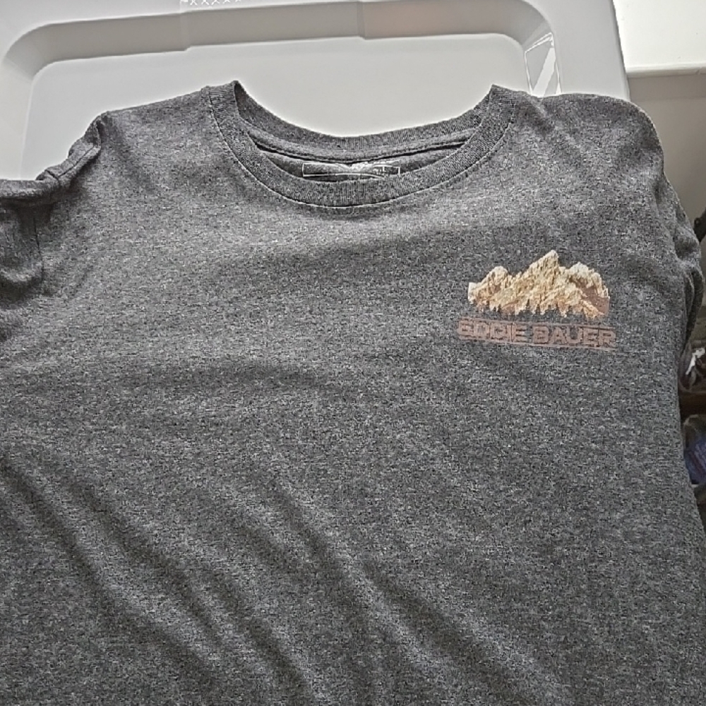 Eddie Bauer Charcoal Tee with Mountain Design